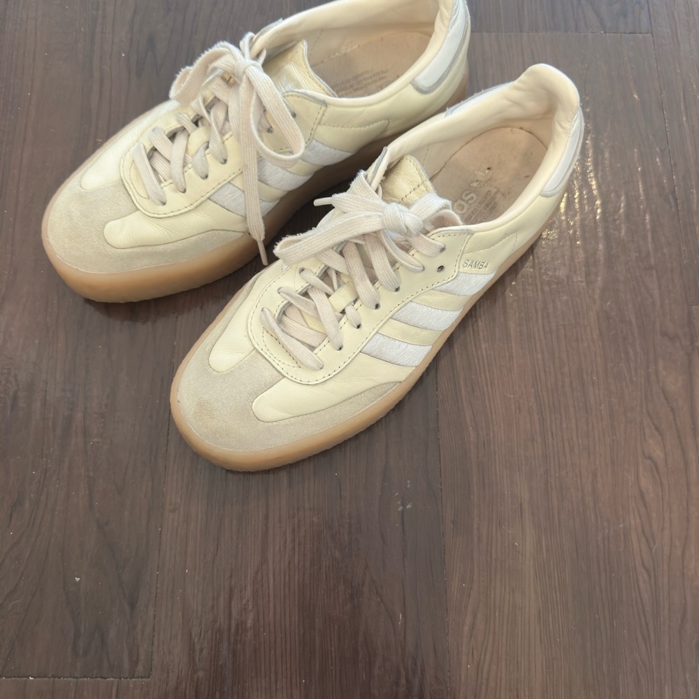 Adidas Women's Beige and White Sneakers - Picture 3 of 3